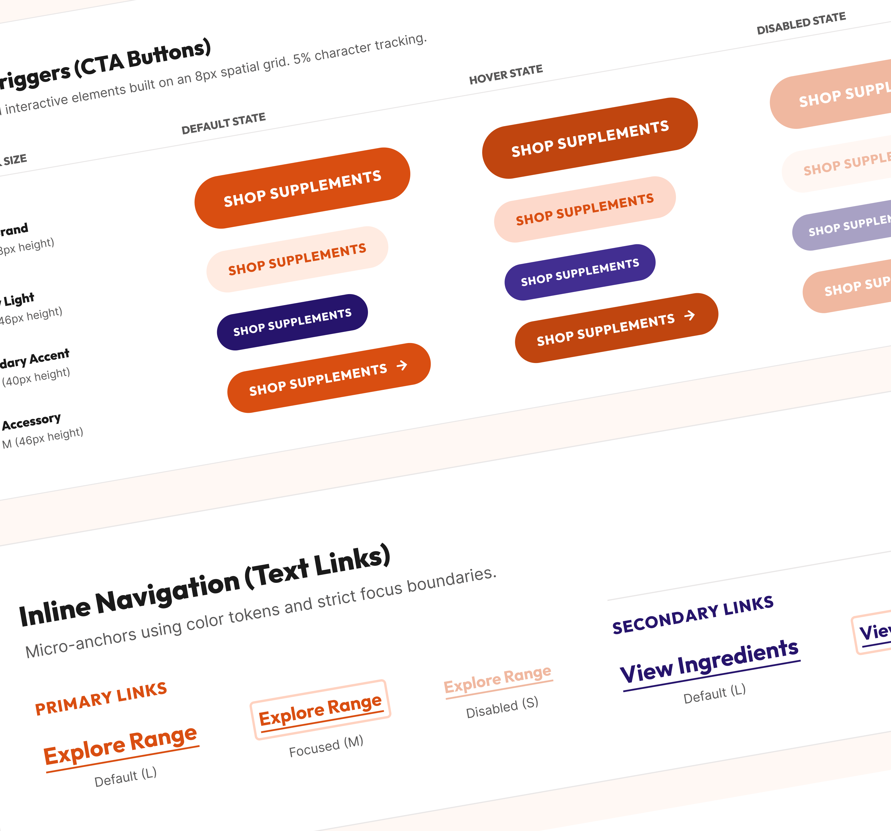 Jude design system: Buttons, links and interaction states
